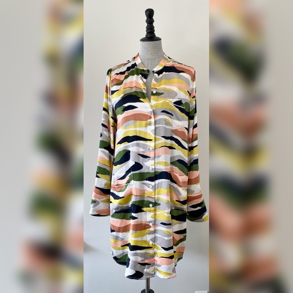 RARE Equipment Camo Silk Dress - Picture 1 of 8